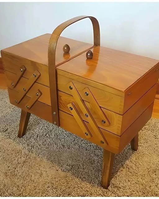 Vintage lesena skrinja, ki je bila nekoč nepogrešljiva v številnih domovih 785689841_1478079454080932_2906999618141793311_n